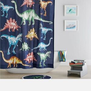 Pottery Barn Kids Dinosaur Print Shower Curtain NWT